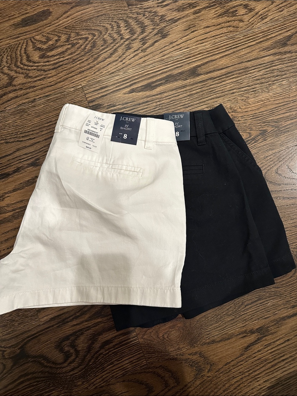 J. Crew White & Black Tailored Cotton Shorts Set